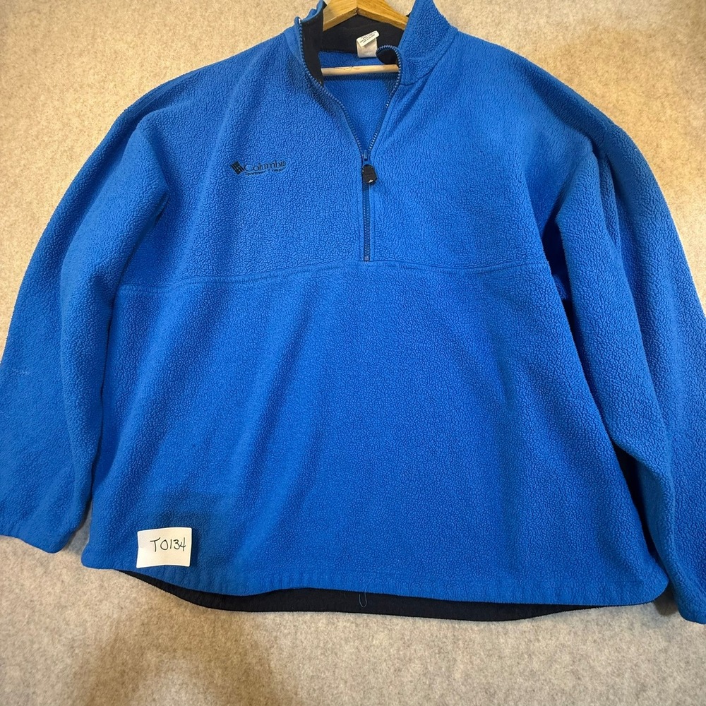 Columbia Mens XL Blue Fleece Quarter Zip Pullover‎ Sweater Sportswear Company